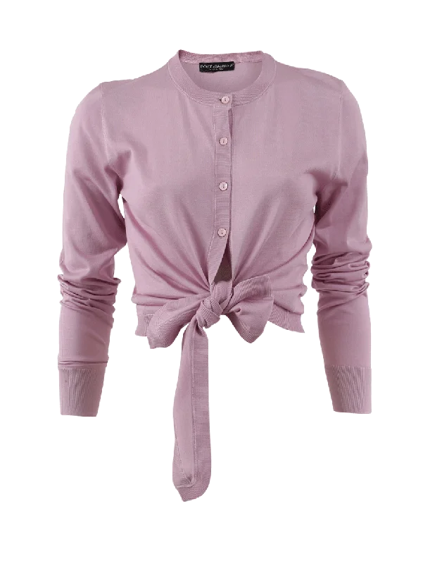 Tie Front Cardigan Bright Pastel Dark