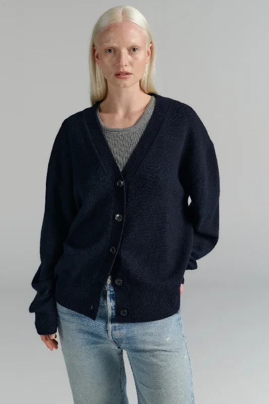 Heavy Merino-Cashmere Cardigan Navy Button Cardigan Zip Cardigan Pullover Cardigan