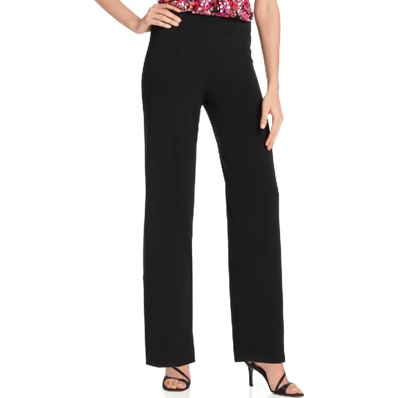 NY Collection Womens Petites Wide Leg Pull On Palazzo Pants Elegant Silk Pants