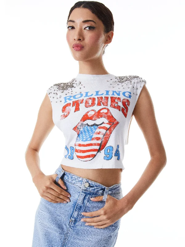 Alice & Olivia Micah Embellished Tank tie dye tank