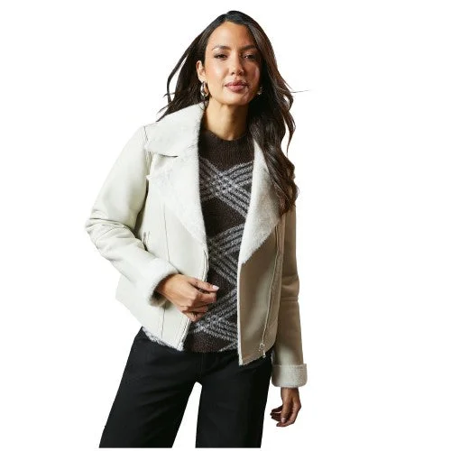 Principles Womens/Ladies Faux Fur Collar Biker Jacket Bomber Jacket Anorak Windbreaker Principles Womens/Ladies Faux Fur Collar Biker Jacket Bomber Jacket Anorak Windbreaker