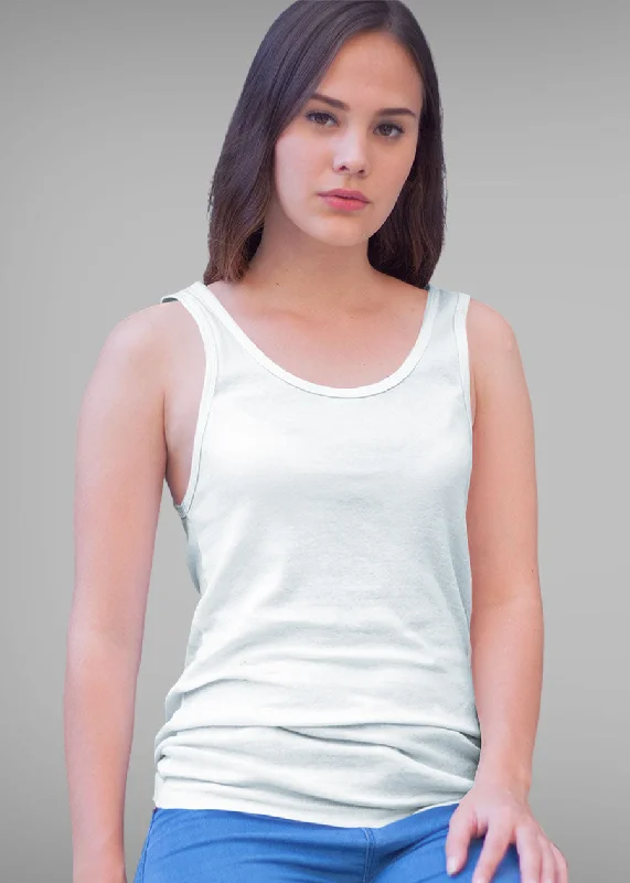 Solid Women Tank Top - White ivory tank top
