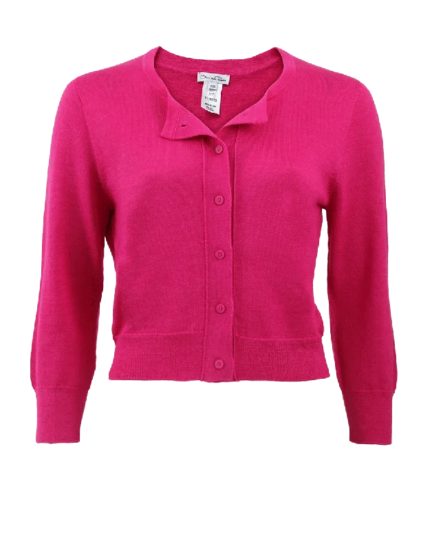 Cropped Cardigan Glossy Satin Silk