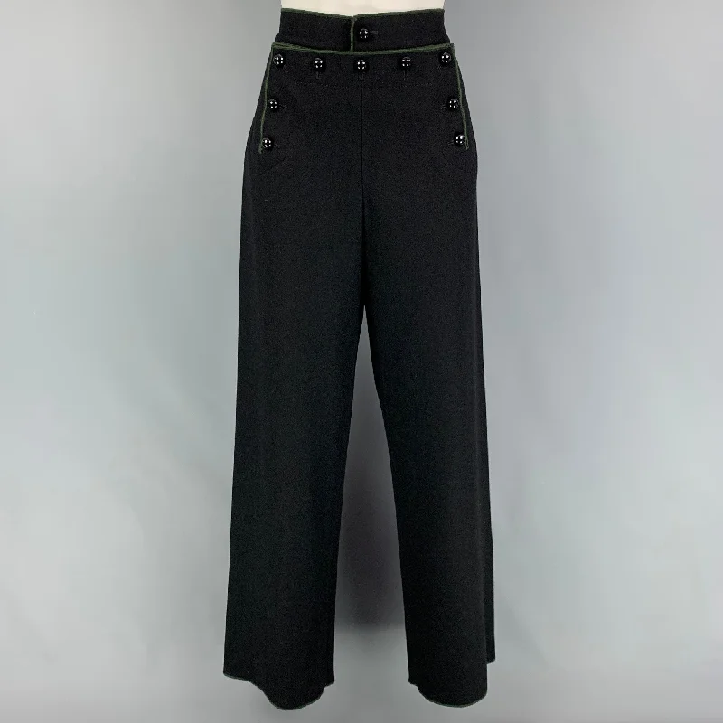 MARC JACOBS Size 4 Black Wool Sailor Dress Pants Classic Straight Pants