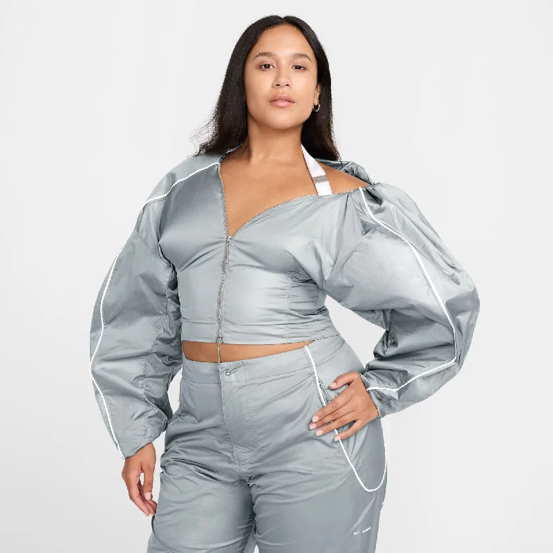 WMNS Nike x Jacquemus Track Jacket "Particle Grey" Hoodie Zip-Up Jacket Button-Up Jacket