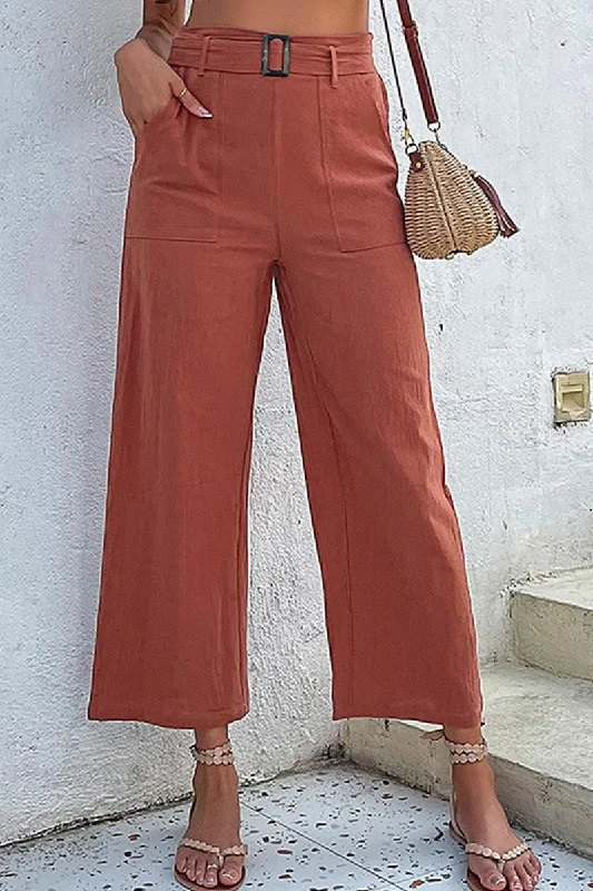 WOMEN FLARED CAPRI PANTS High-Waist Jeans