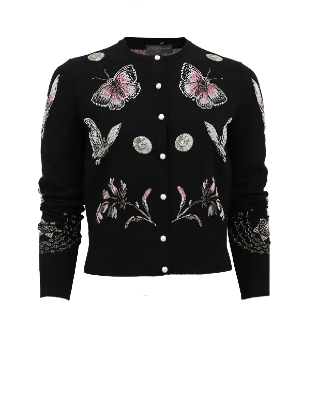 Butterfly Crop Cardigan Toggled Drawstring Belted