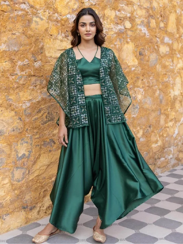 Green Satin Coord Set with Embellished Organza Jacket Rayon Jacket Velvet Jacket Corduroy Jacket Green Satin Coord Set with Embellished Organza Jacket Rayon Jacket Velvet Jacket Corduroy Jacket
