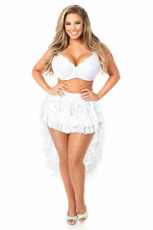 White Lace High Low Lace Skirt chiffon skirt airy