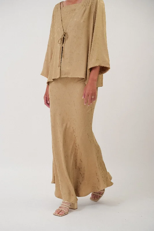 Victoria Jacquard Bias Skirt in Olive patchwork skirt art