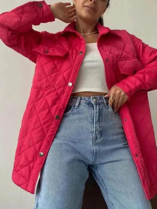 Chic Loose Women’s Quilted Shirt Jacket Oversized Jacket Tailored Jacket Straight Jacket Chic Loose Women’s Quilted Shirt Jacket Oversized Jacket Tailored Jacket Straight Jacket