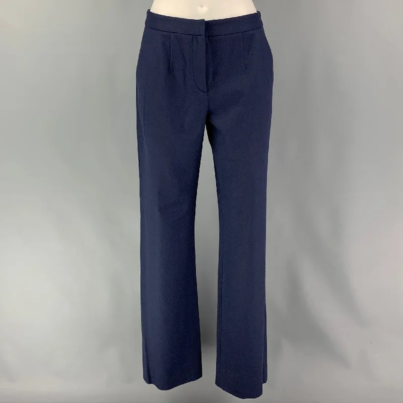 GIORGIO ARMANI Size 2 Navy Rayon Pleated Dress Pants Chic Capri Pants