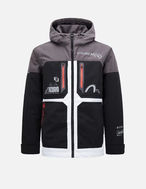 "K" Print Tri-color Padded Sport Jacket Knit Jacket Woven Jacket Fleece Jacket