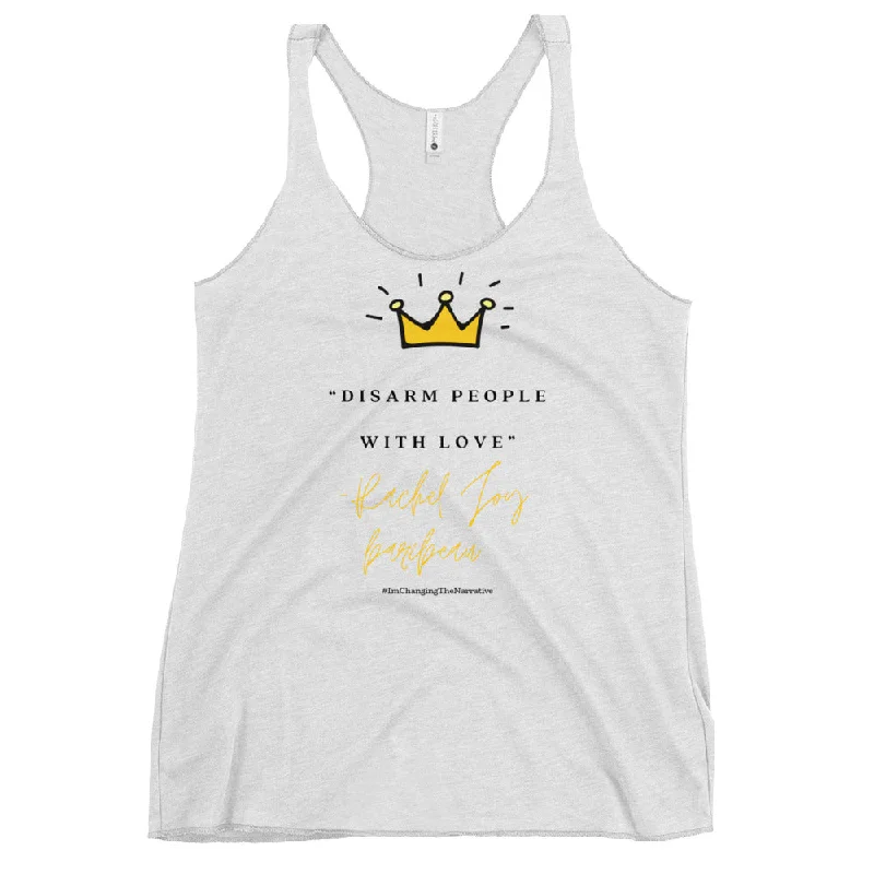 "Disarm People with Love" Women's Racerback Tank neon tank top