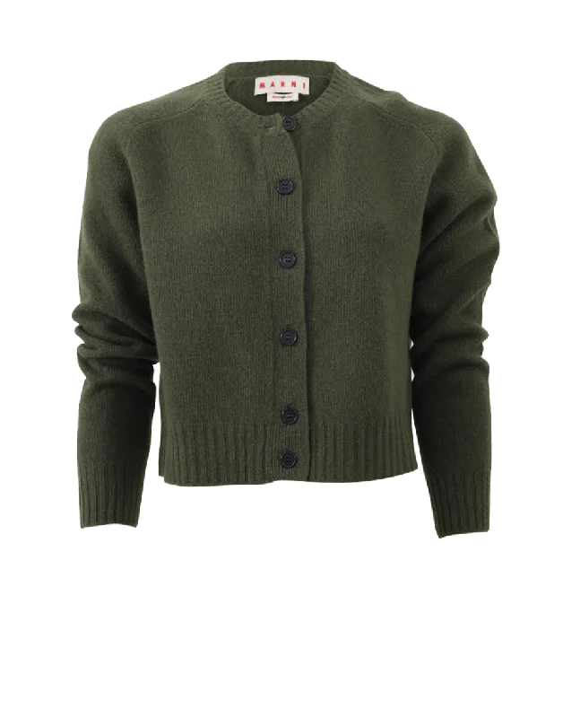 Crewneck Wool Cardigan Anti-Pilling Anti-Shrink Durable