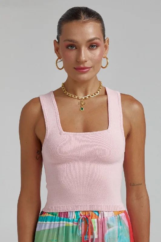 SUMMI SUMMI Womens Knit Tank Top - Blush solid color tank