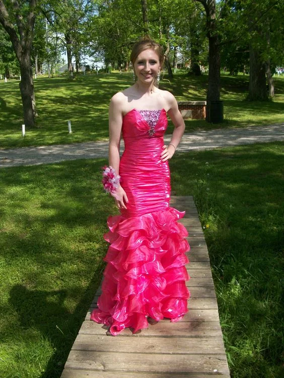 Hot Pink Strapless Mermaid Formal Party Dress Evening Gown,DP1681 Tunics Running lightweight