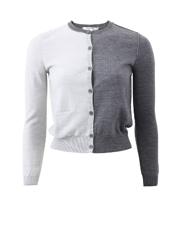 Bi-Color Cardigan Cashmere Blend Cotton Blend Poly Blend