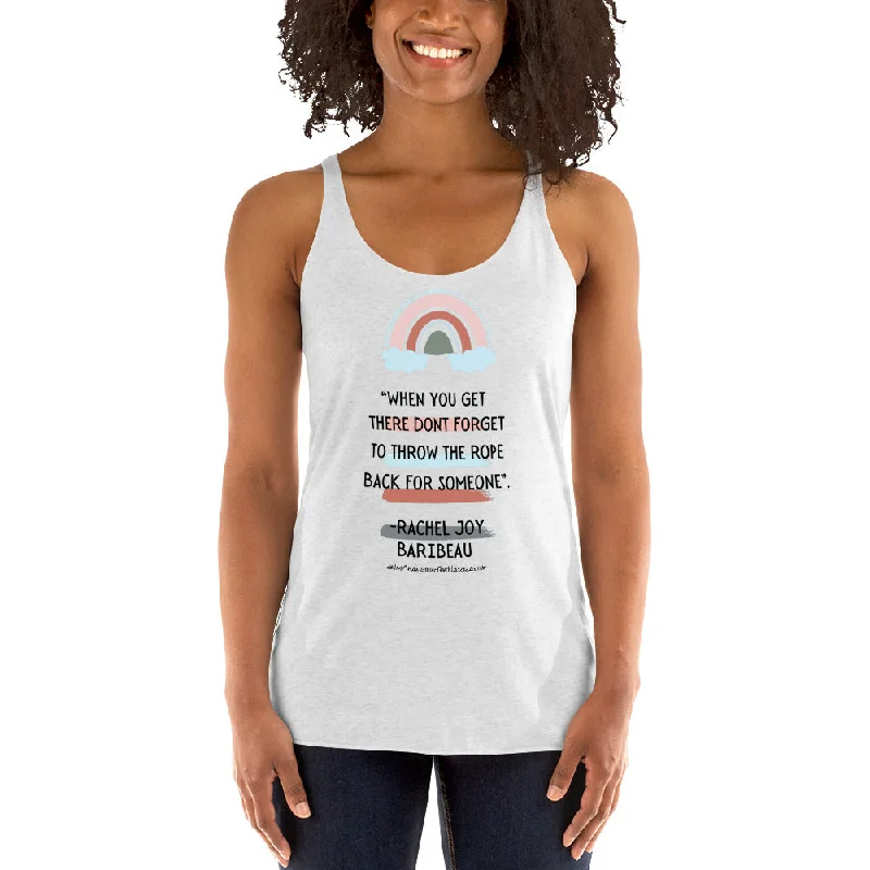 "Don't Forget to Throw the Rope" Women's Racerback Tank baby blue tank