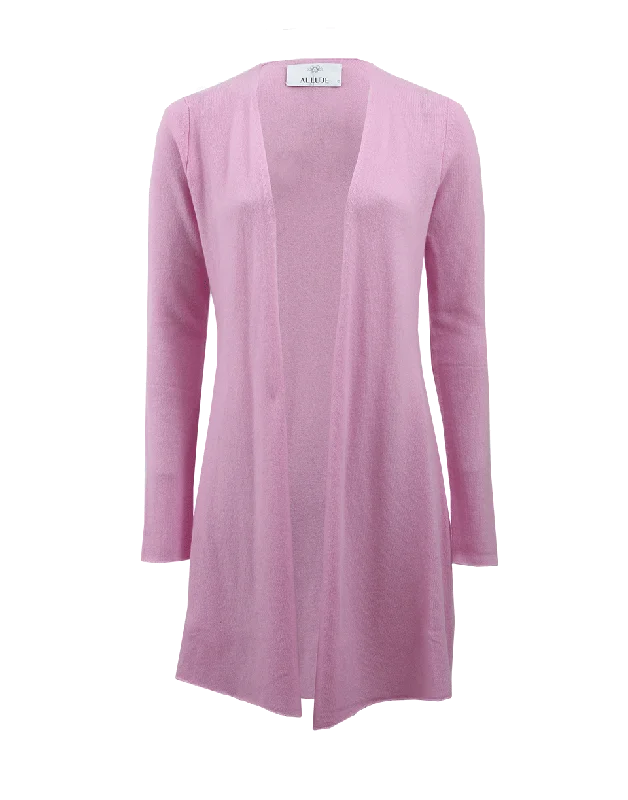 Long Open Drape Cardigan Terry Terry Cloth Terry Knit