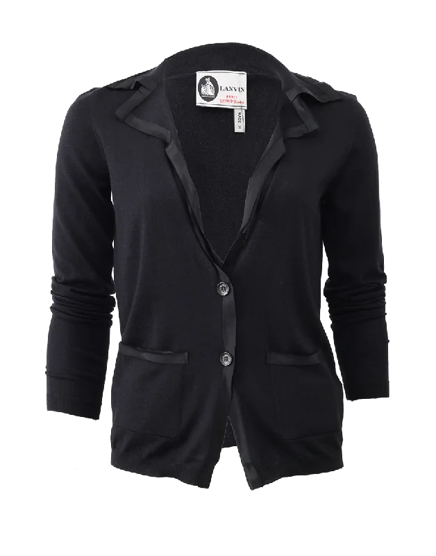 Collared Cardigan Beaded Cardigan Sequined Faux Fur