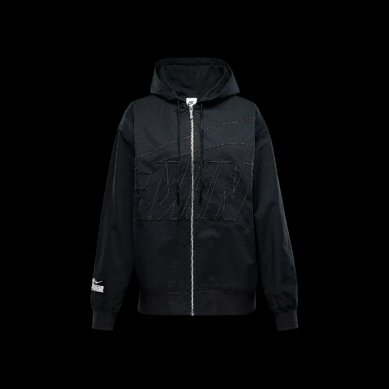 WMNS Nike Sportswear Oversized Jacket "Black" Welt Pockets Slit Pockets Flap Pockets
