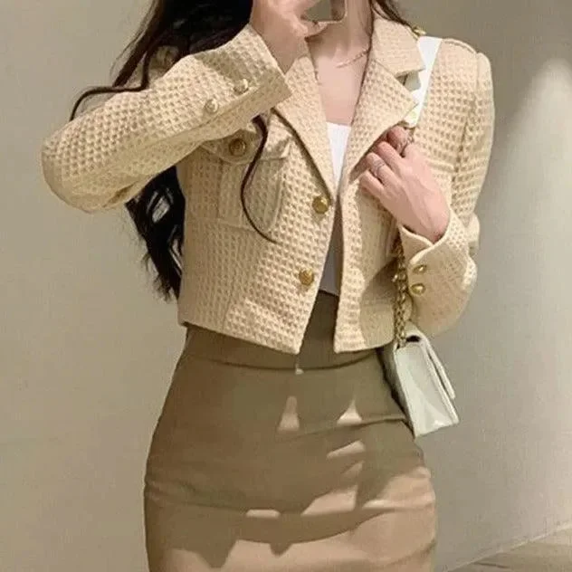 Cropped Tweed Jacket With Chest Pockets Denim Jacket Leather Jacket Suede Jacket