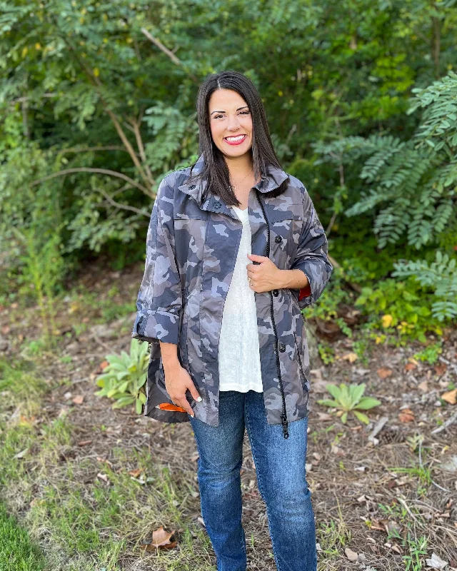 Anorak Jacket - Black Camo Faux Fur Jacket Real Fur Jacket Shearling Jacket