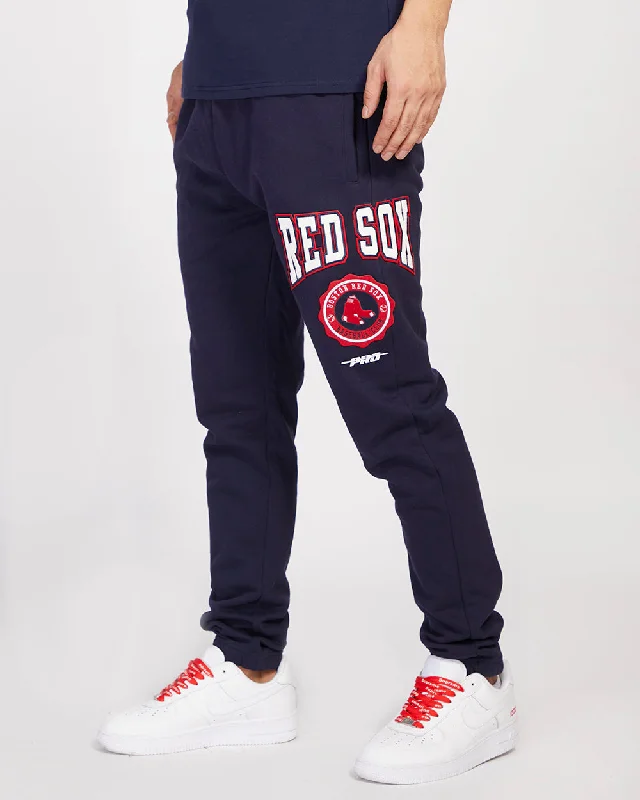 PANTS MLB BOSTON RED SOX CREST EMBLEM Trendy Wide-Legged Trousers