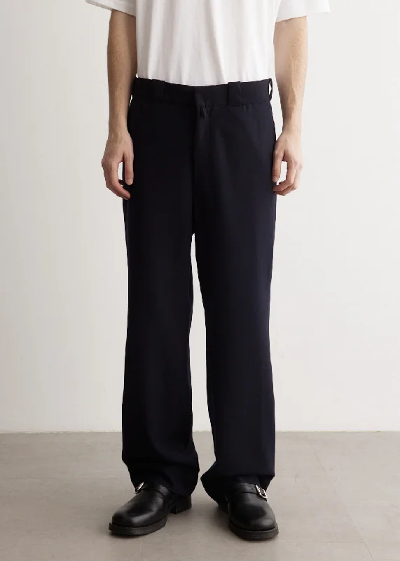 Wool Serge Pants Casual Sweatpants Style