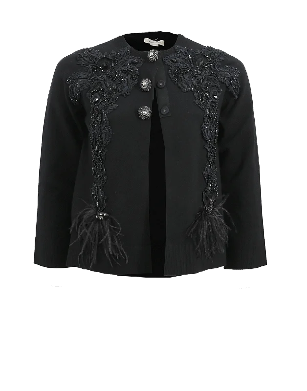 Embellished Cardigan Zippered Front Buttoned Front Snap Front