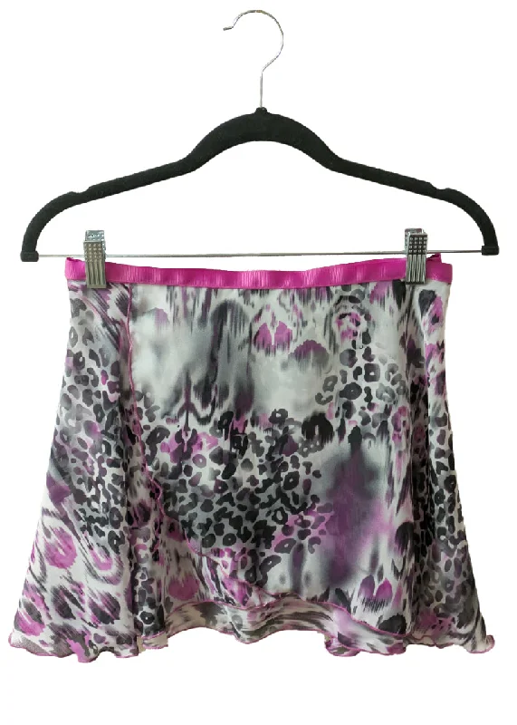 ON SALE Print Wrap Skirt (Berry Leopard) corduroy skirt durable