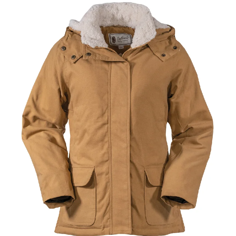Outback Trading Womens Juniper Canvas Jacket-TAN Wool Fabric Cashmere Fabric Tweed Fabric
