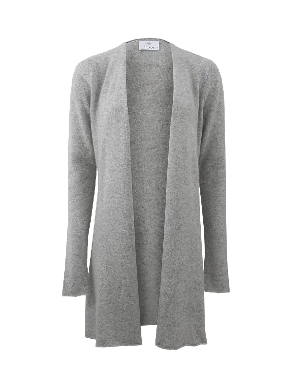 Open Drape Cardigan Mesh Blend Leather Blend Suede Blend