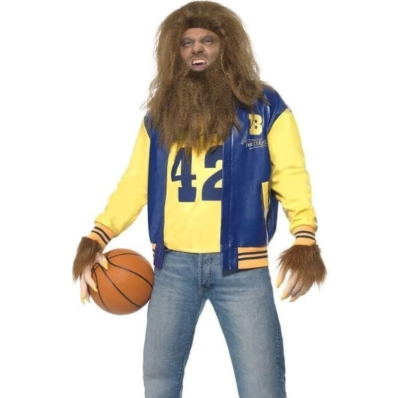 80s Teen Wolf Costume Mens Yellow Blue Letterman Jacket Tiered Jacket Buttoned Jacket Zippered Jacket 80s Teen Wolf Costume Mens Yellow Blue Letterman Jacket Tiered Jacket Buttoned Jacket Zippered Jacket