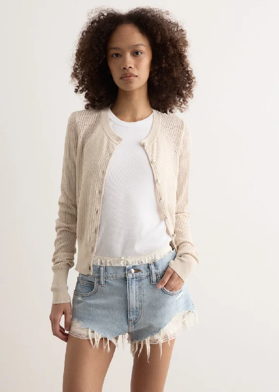 Molly Cardigan Houndstooth Herringbone Solid