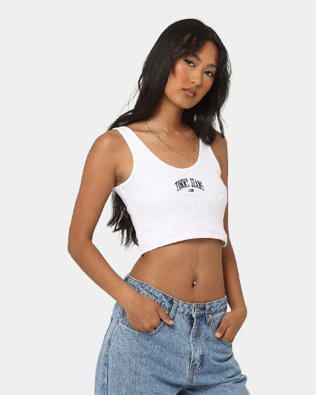 Tommy Jeans Women's TJW Collegiate Rib Tank Top White crossback tank top