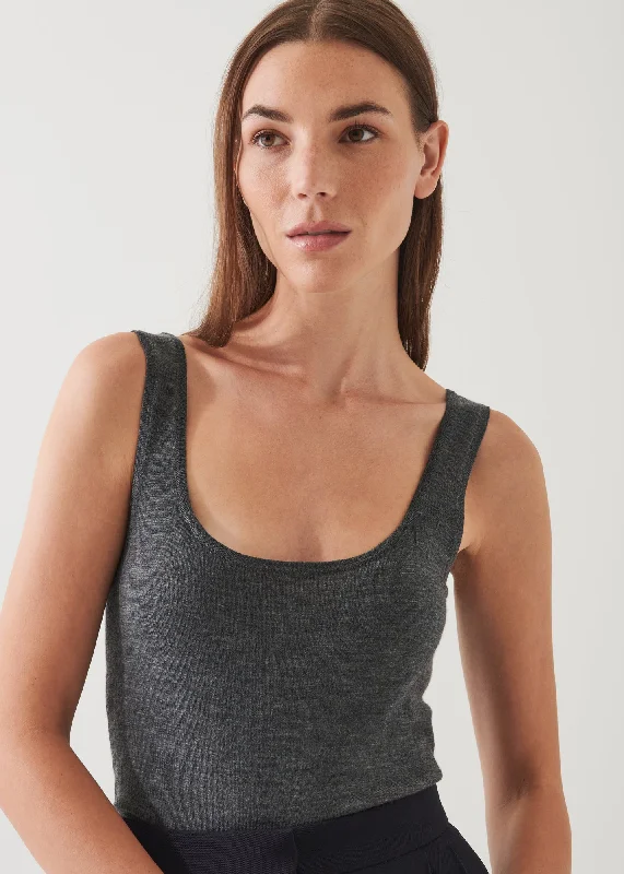 Superfine Merino Fitted Tank workout tank top