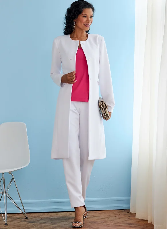 Butterick Jacket, Coat, Top, Trousers B6740 Notch Collar Jacket Peter Pan Collar Jacket Cowl Neck Jacket