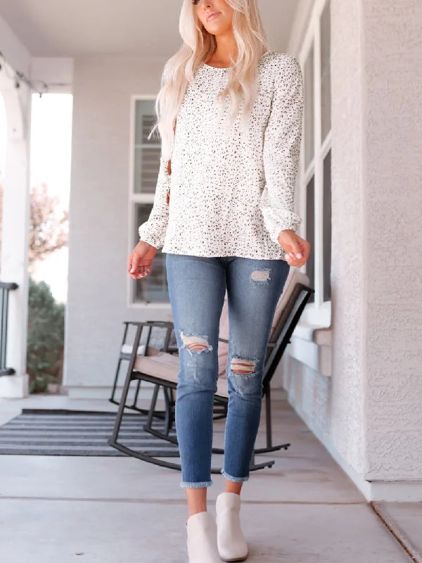 Knit Cardigan Top Fitted Slim Tailored
