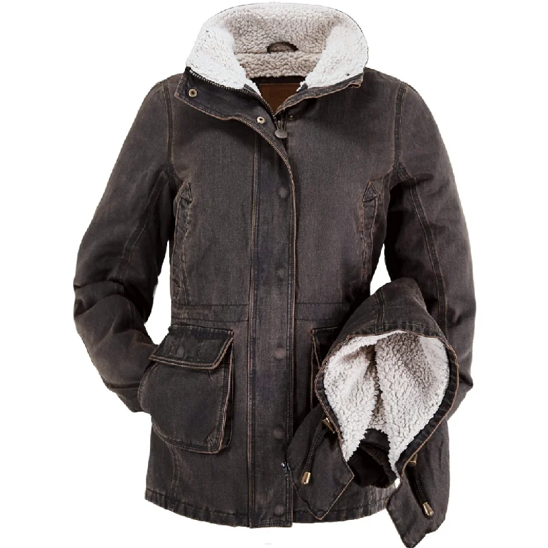 Outback Trading Womens Woodbury Canyonland Jacket-BROWN Faux Fur Fabric Real Fur Fabric Shearling Fabric