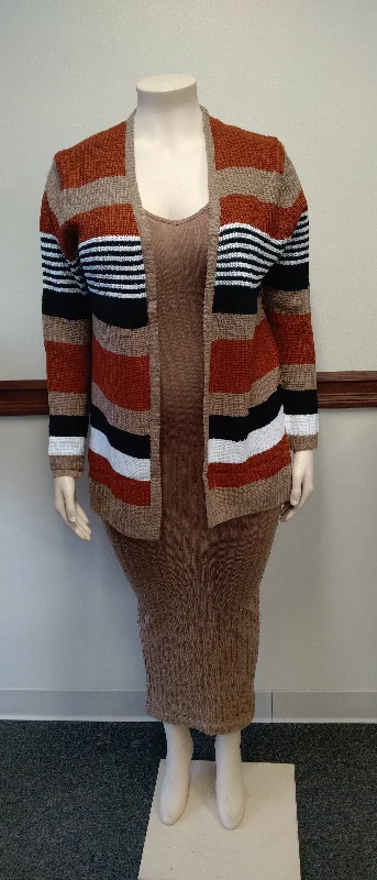 Multi Color Knit Cardigan Sweater Plus Size 3X Terry Blend Velvet Blend Canvas Blend