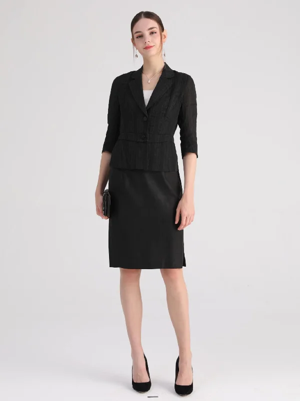 TANGY Silk Suit Jacket Welt Pockets Slit Pockets Flap Pockets