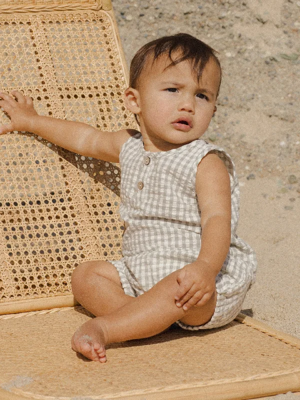 Rylee & Cru Baby Tank Set, Eucalyptus Gingham vibrant tank top