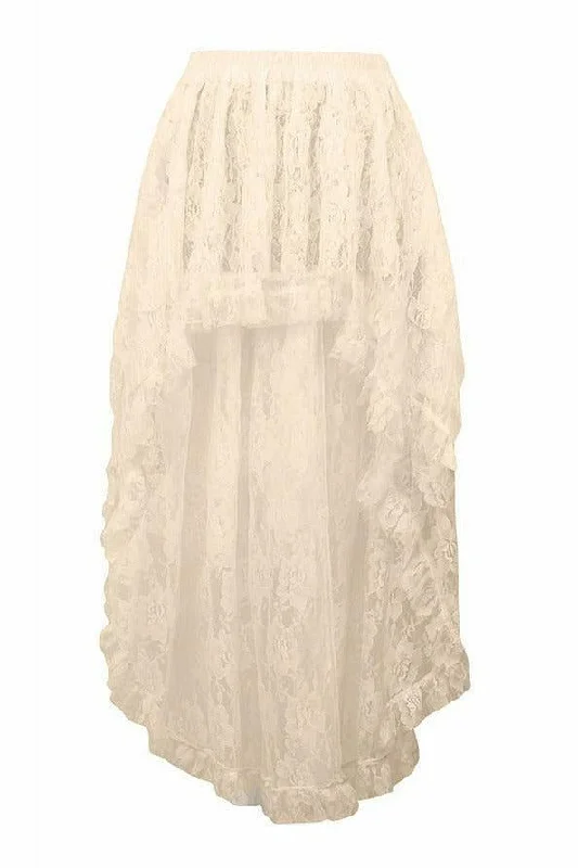 Ivory Lace Hi Low Skirt lightweight skirt design
