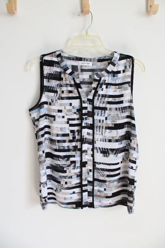 Calvin Klein Black & White Patterned Tank | S tie dye tank