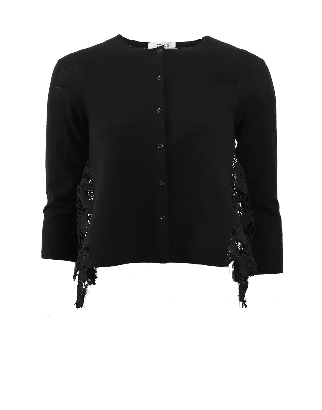 Walk The Night Cardigan Houndstooth Herringbone Solid