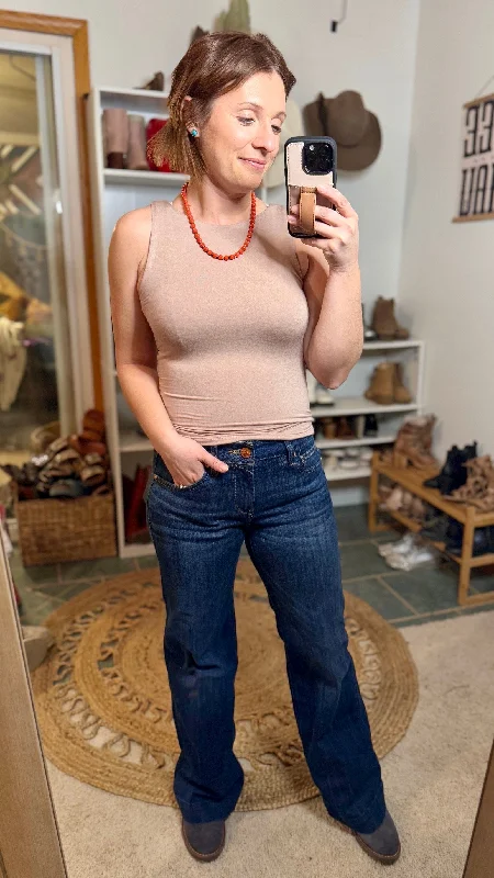 Gloria Boat Neck Tank Top [Taupe] sexy tank top