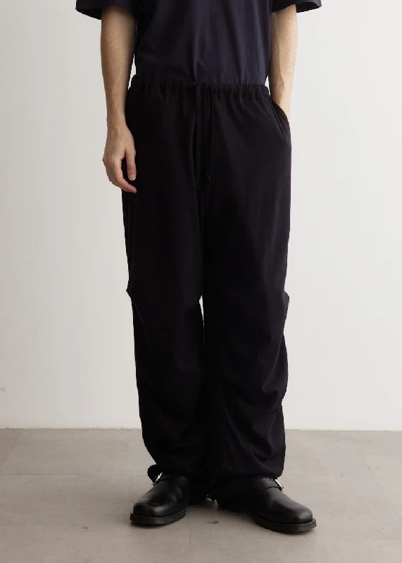 Wool Knit Knee Tucked Pants Comfortable Wide-Leg Pants