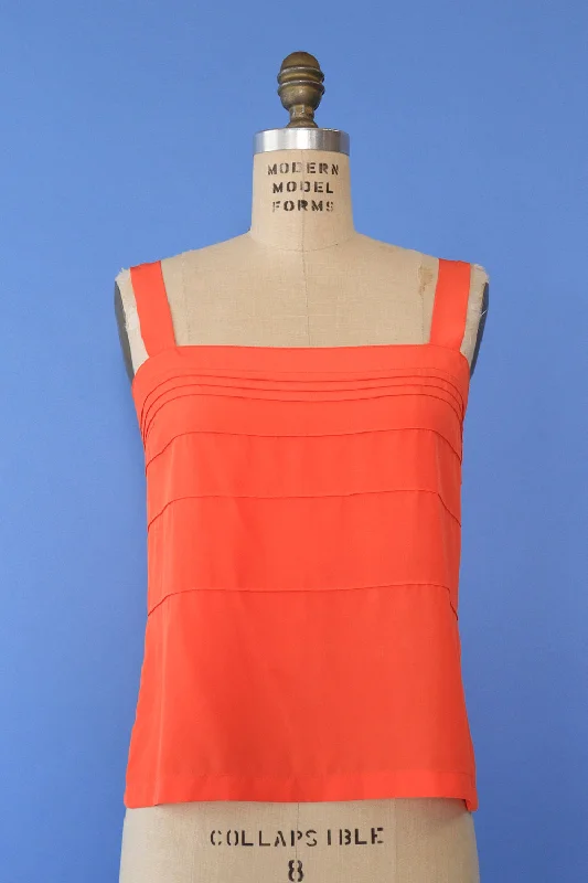 Coral Buttonback Tank M fitness tank top